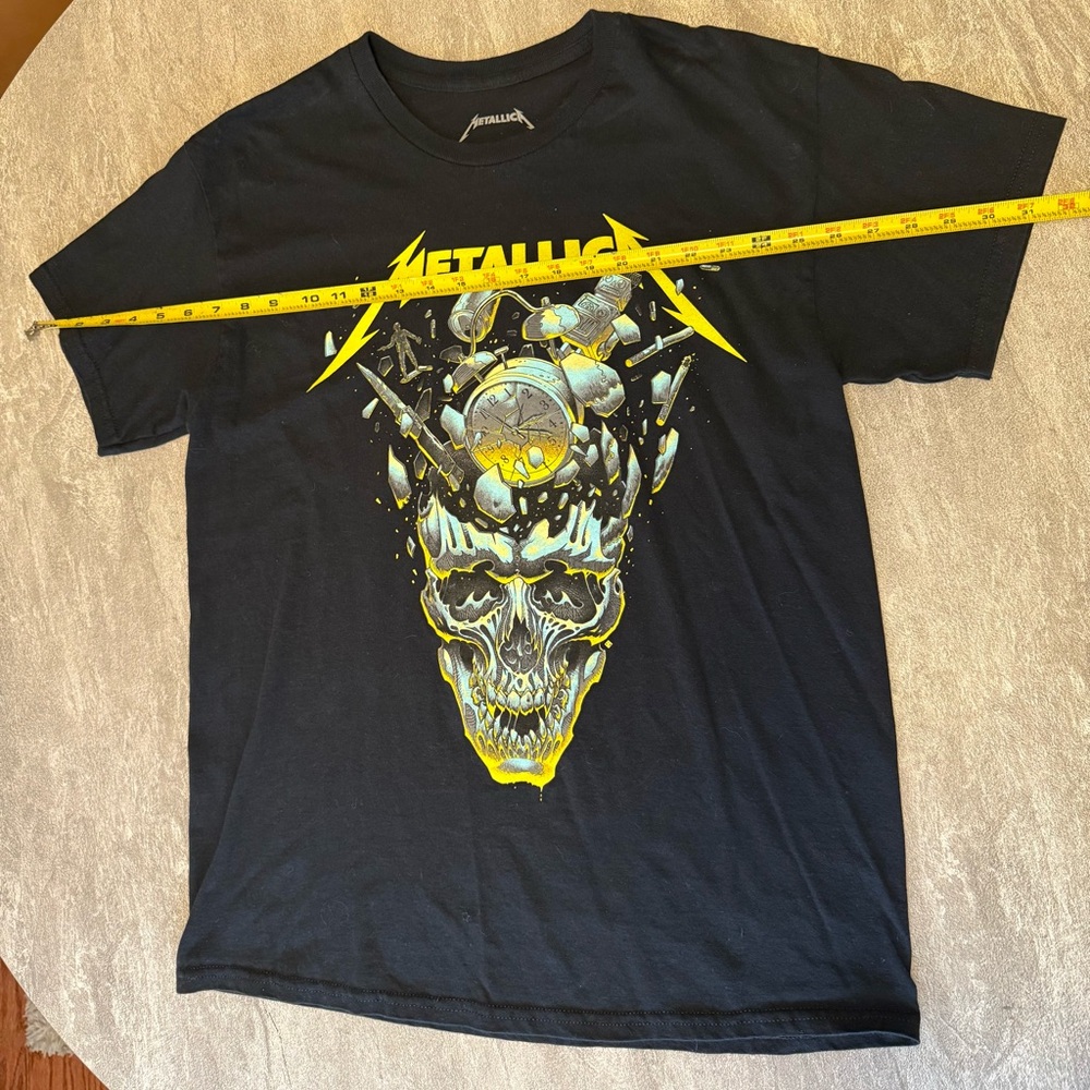 Metalica 2023/2024 Tour Shirt Black Skull Graphic Tee size L - Picture 5 of 5